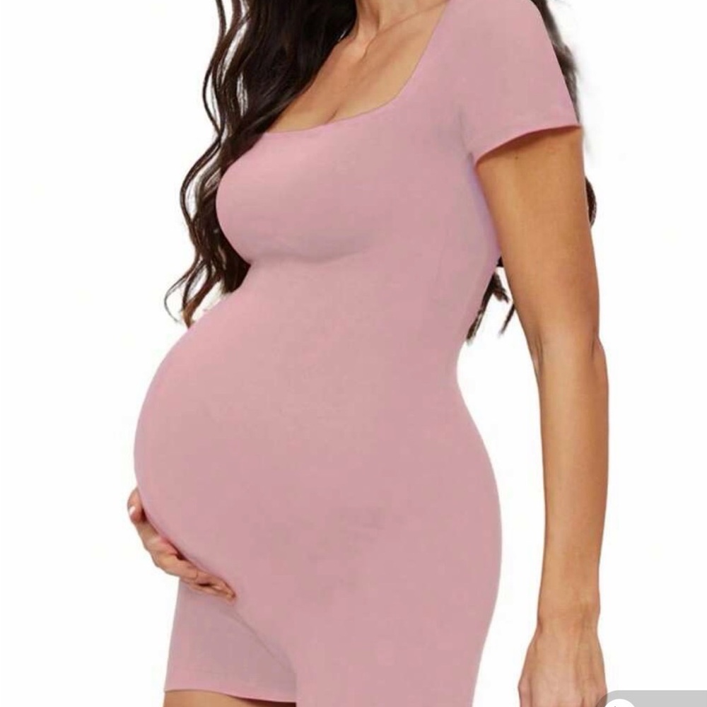 Women's Maternity Bundle - Short Rompers - Pink and Black plus white Dress